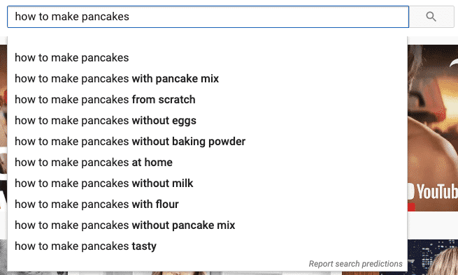 related searches on YouTube